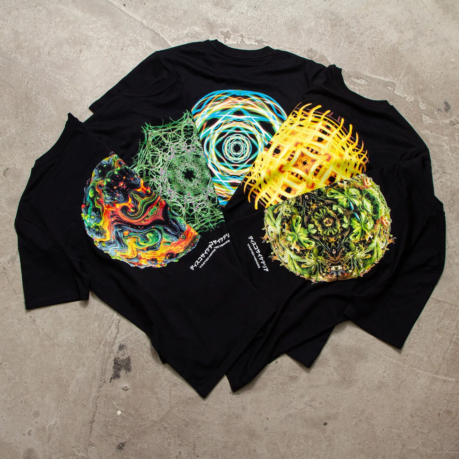 044 Disco Psychedelia Back Print - Tshirt - Black