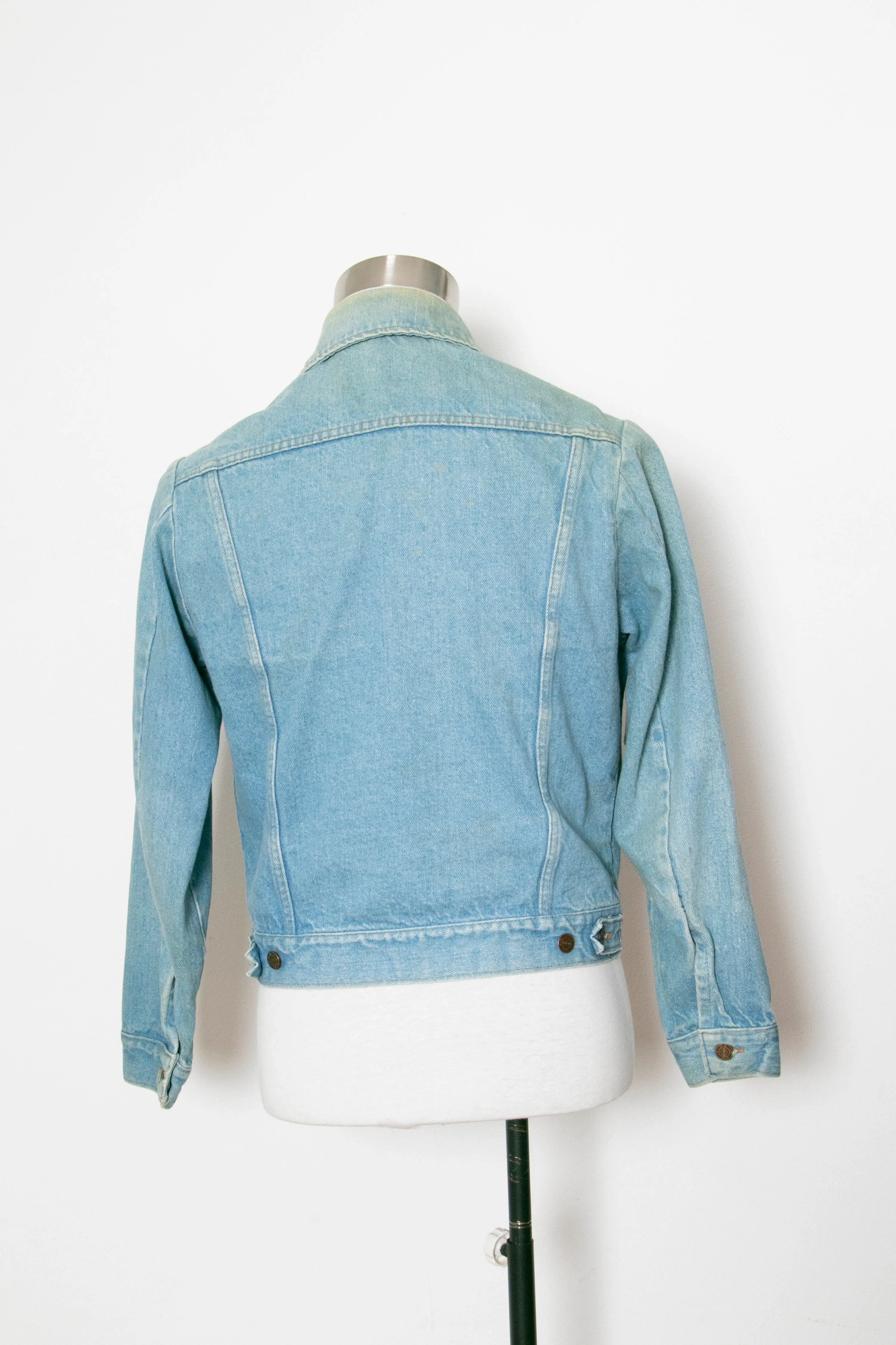 1970s Men's Denim Jacket Cotton Roebucks M
