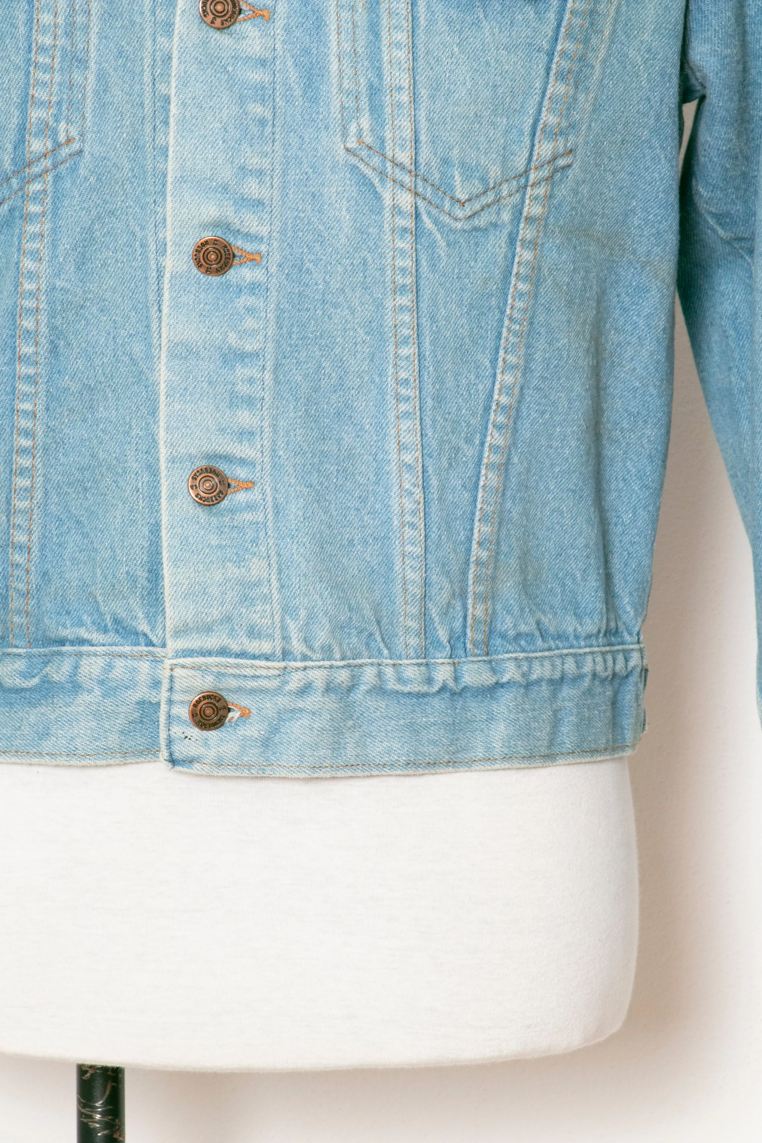 1970s Men's Denim Jacket Cotton Roebucks M