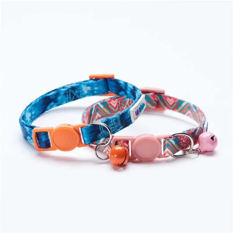 2 Pack Cat Collar with Bell Adjustable for Puppy Kittens Necklace Cat Accessories Collar