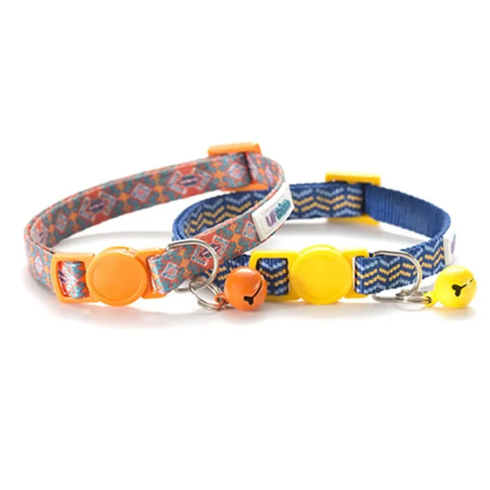 2 Pack Cat Collar with Bell Adjustable for Puppy Kittens Necklace Cat Accessories Collar