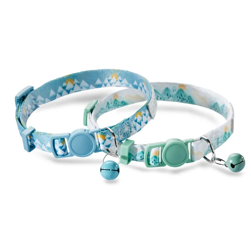 2 Pack Cat Collar with Bell Adjustable for Puppy Kittens Necklace Cat Accessories Collar
