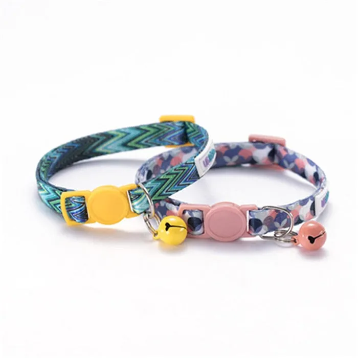 2 Pack Cat Collar with Bell Adjustable for Puppy Kittens Necklace Cat Accessories Collar