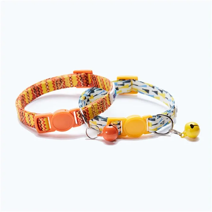 2 Pack Cat Collar with Bell Adjustable for Puppy Kittens Necklace Cat Accessories Collar