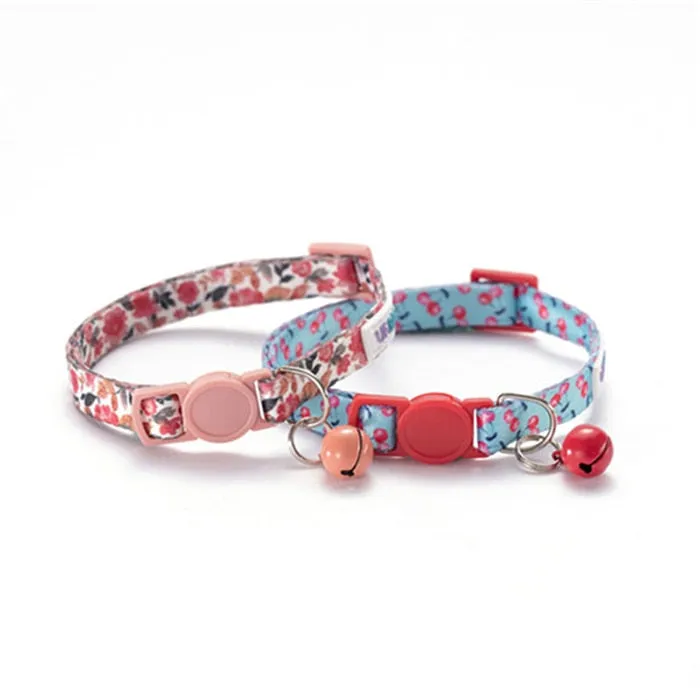 2 Pack Cat Collar with Bell Adjustable for Puppy Kittens Necklace Cat Accessories Collar