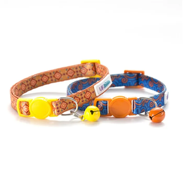 2 Pack Cat Collar with Bell Adjustable for Puppy Kittens Necklace Cat Accessories Collar