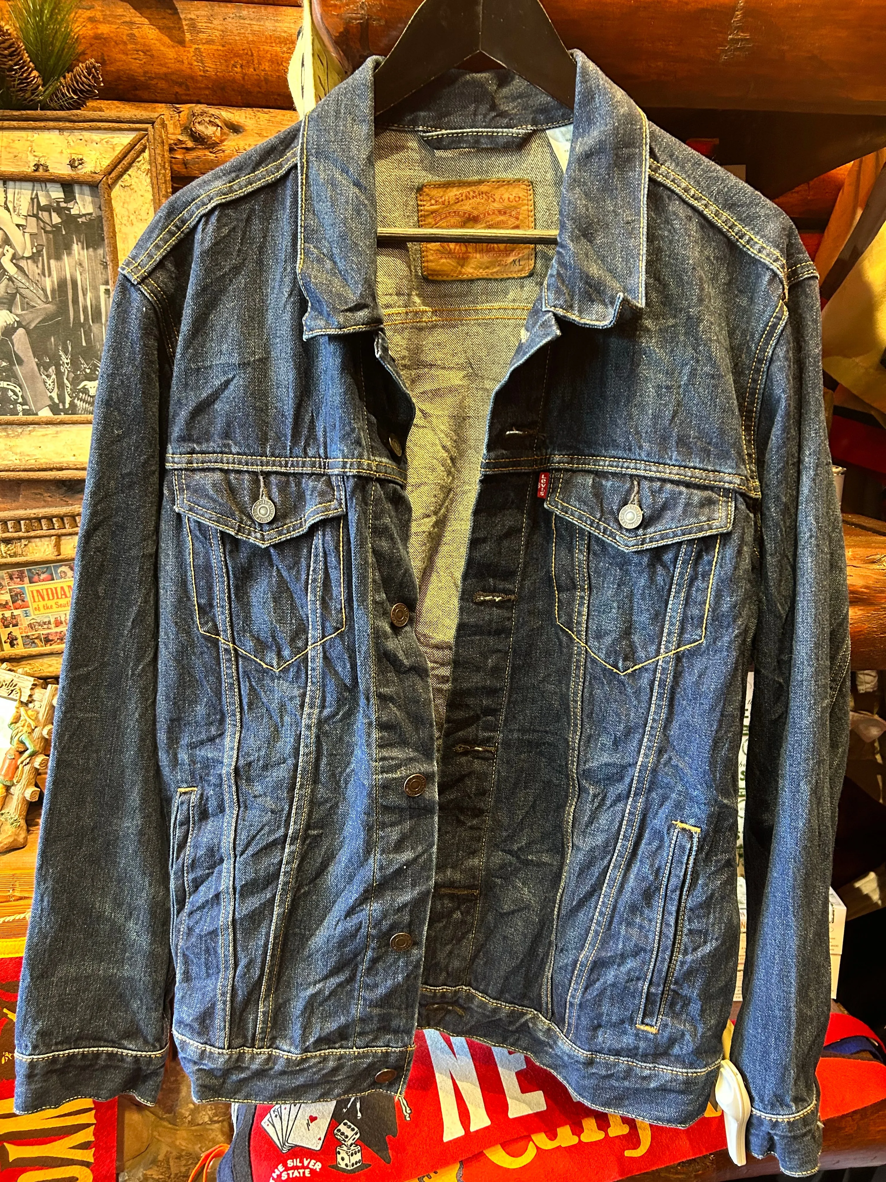 8. Vintage Levis Dark Denim Jacket, XL