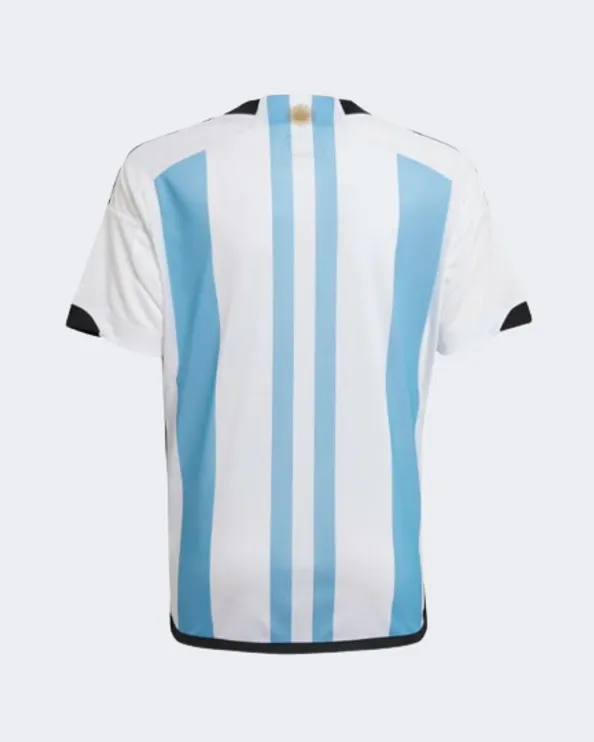 Adidas Argentina 22 Home Boys Football T-Shirt White/Blue Hf1488