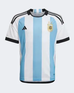 Adidas Argentina 22 Home Boys Football T-Shirt White/Blue Hf1488