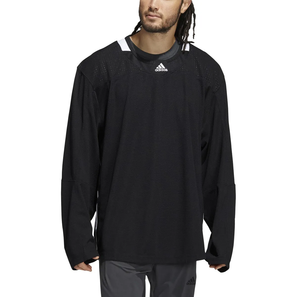adidas Men's Three Stripe Adult Hockey Jersey