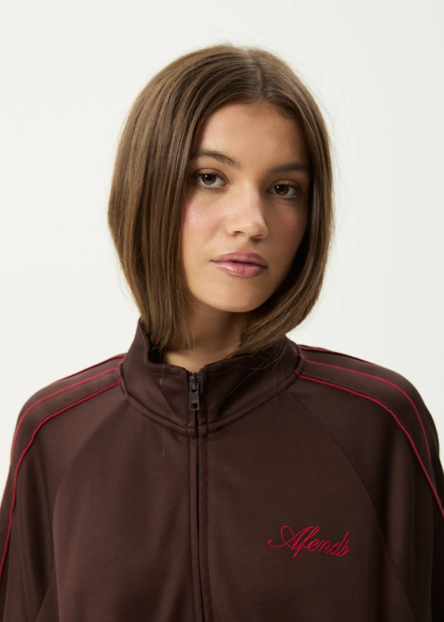 AFENDS Womens Avenue -  Track Jacket - Coffee