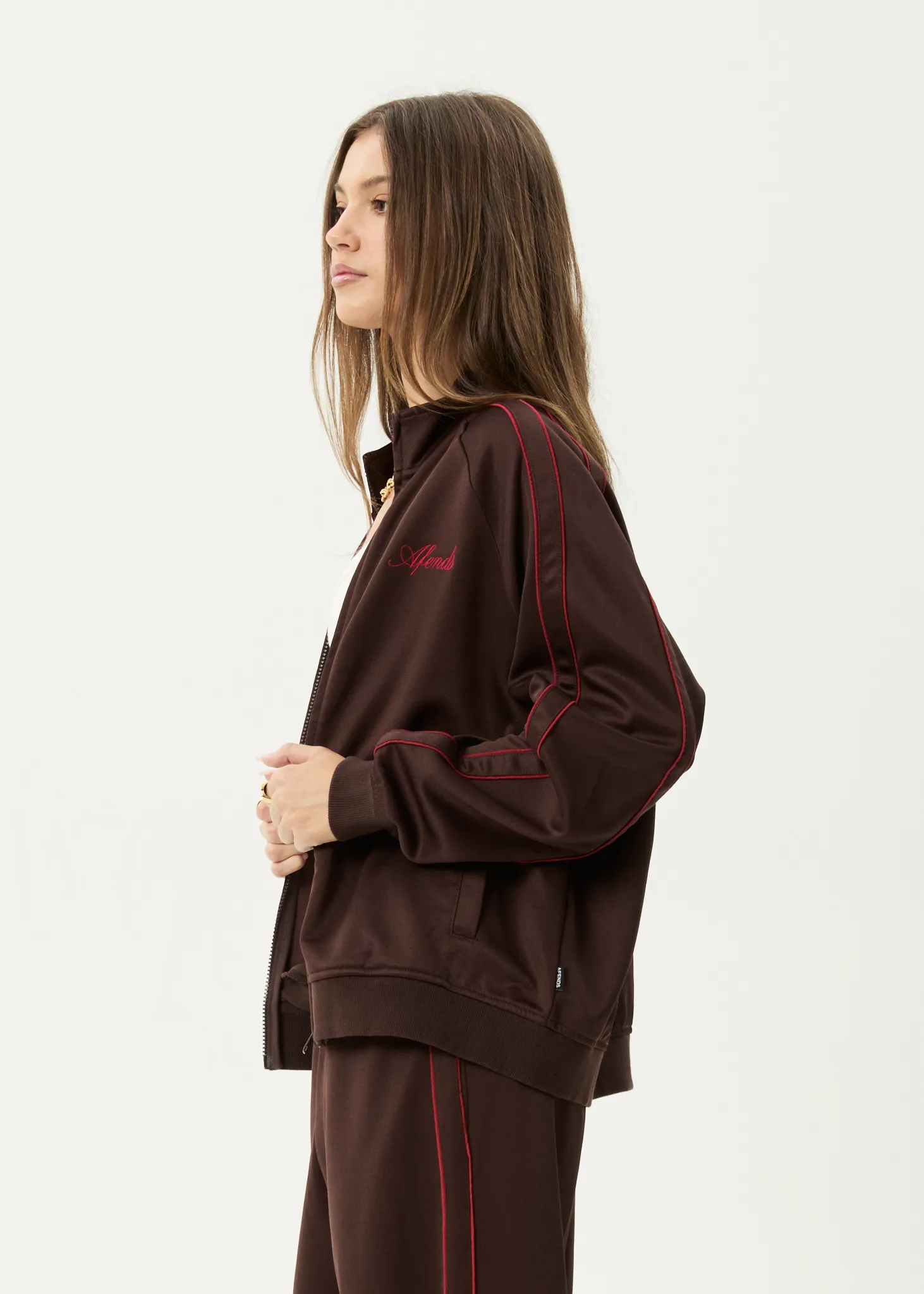 AFENDS Womens Avenue -  Track Jacket - Coffee