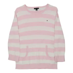 Age 14-16 Tommy Hilfiger Striped Jumper - Large Pink Cotton