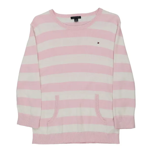 Age 14-16 Tommy Hilfiger Striped Jumper - Large Pink Cotton