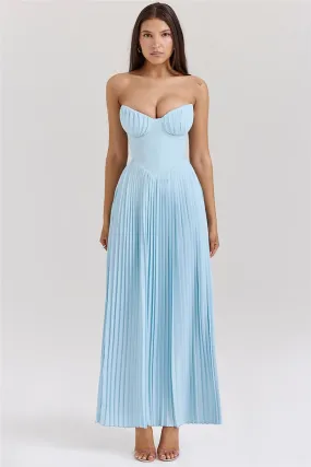 Aimee Off-shoulder Backless Pleated Maxi Dress