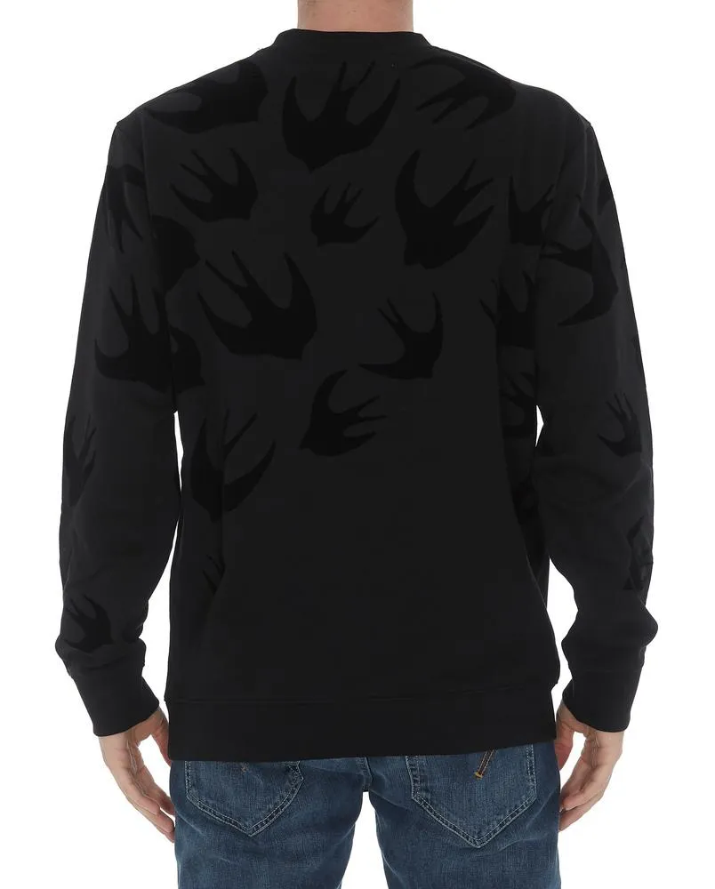 Alexander McQueen Swallow Print Crewneck Jumper