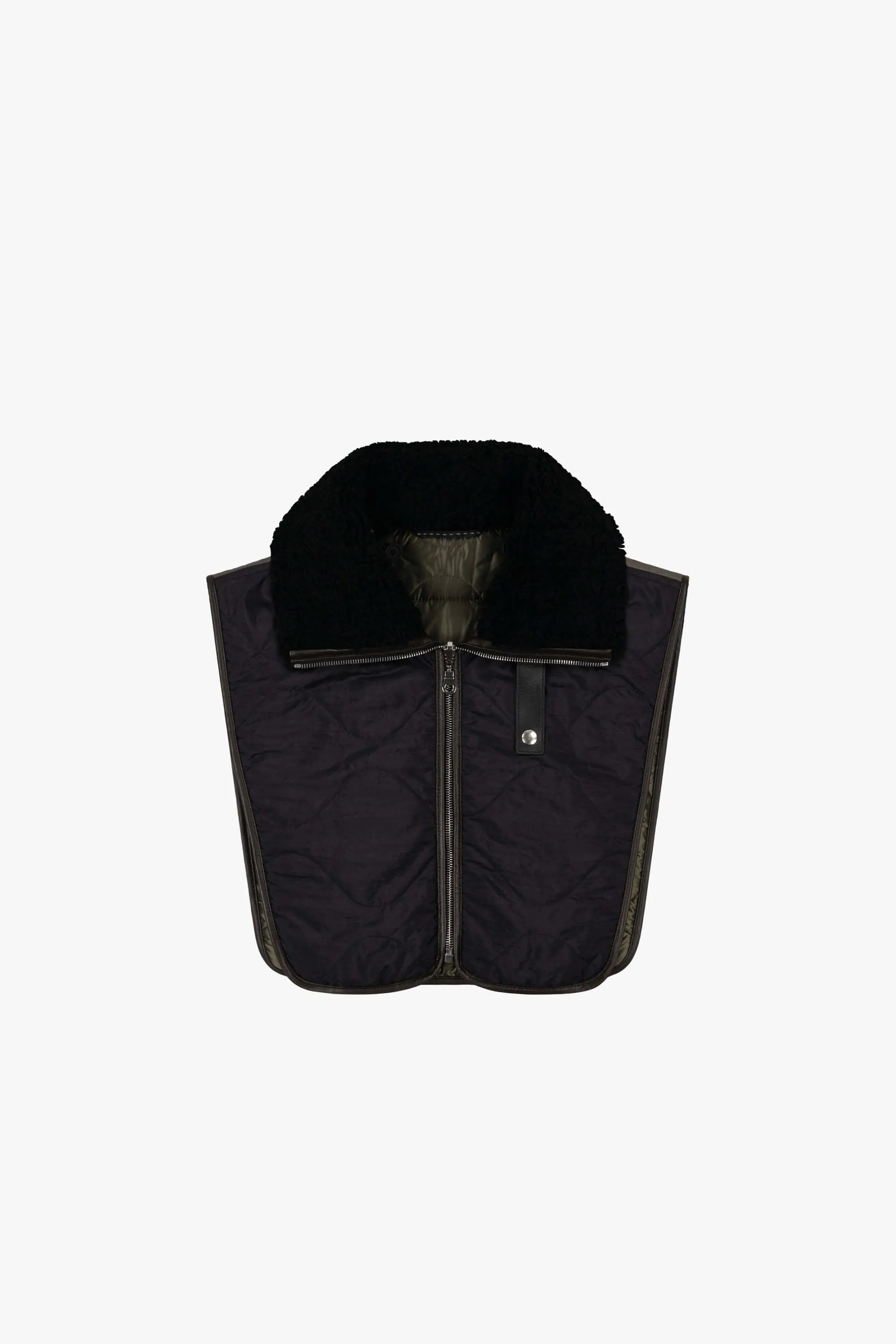 Aviator Zip Collar - Black / Dark Olive