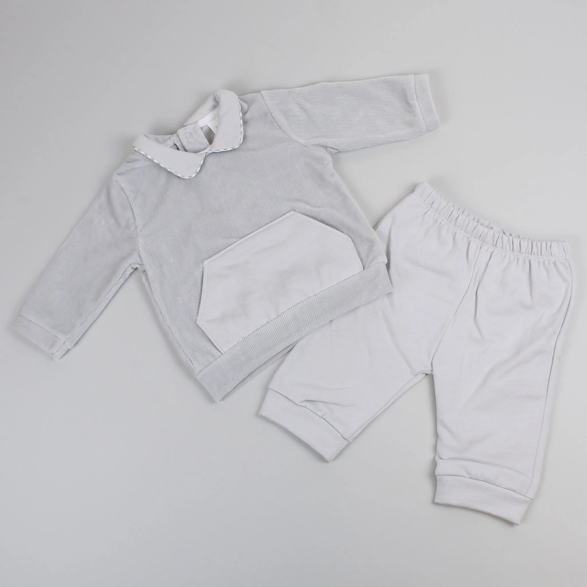 Baby Boys Two Piece - Corded Cosy Set - Grey