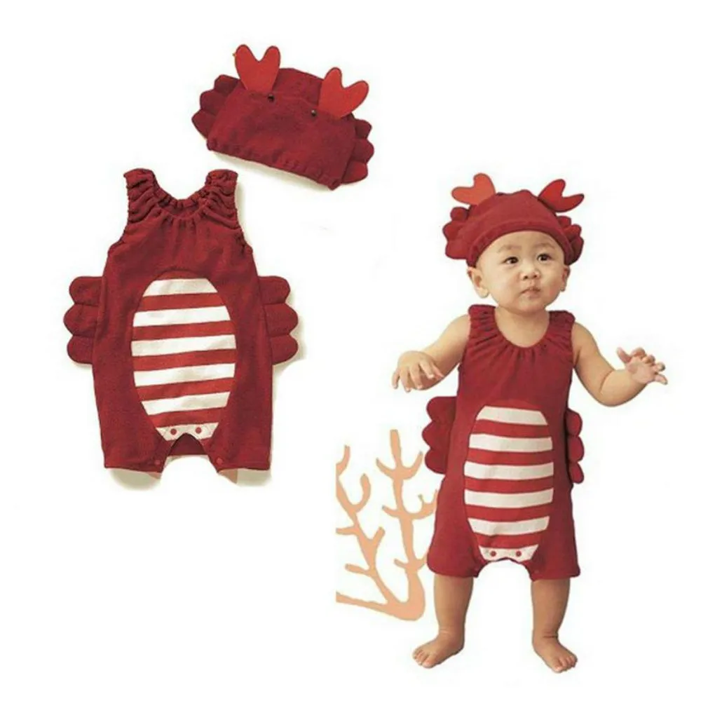 Baby Romper Sebastian The Crab Costume Romper with Hat