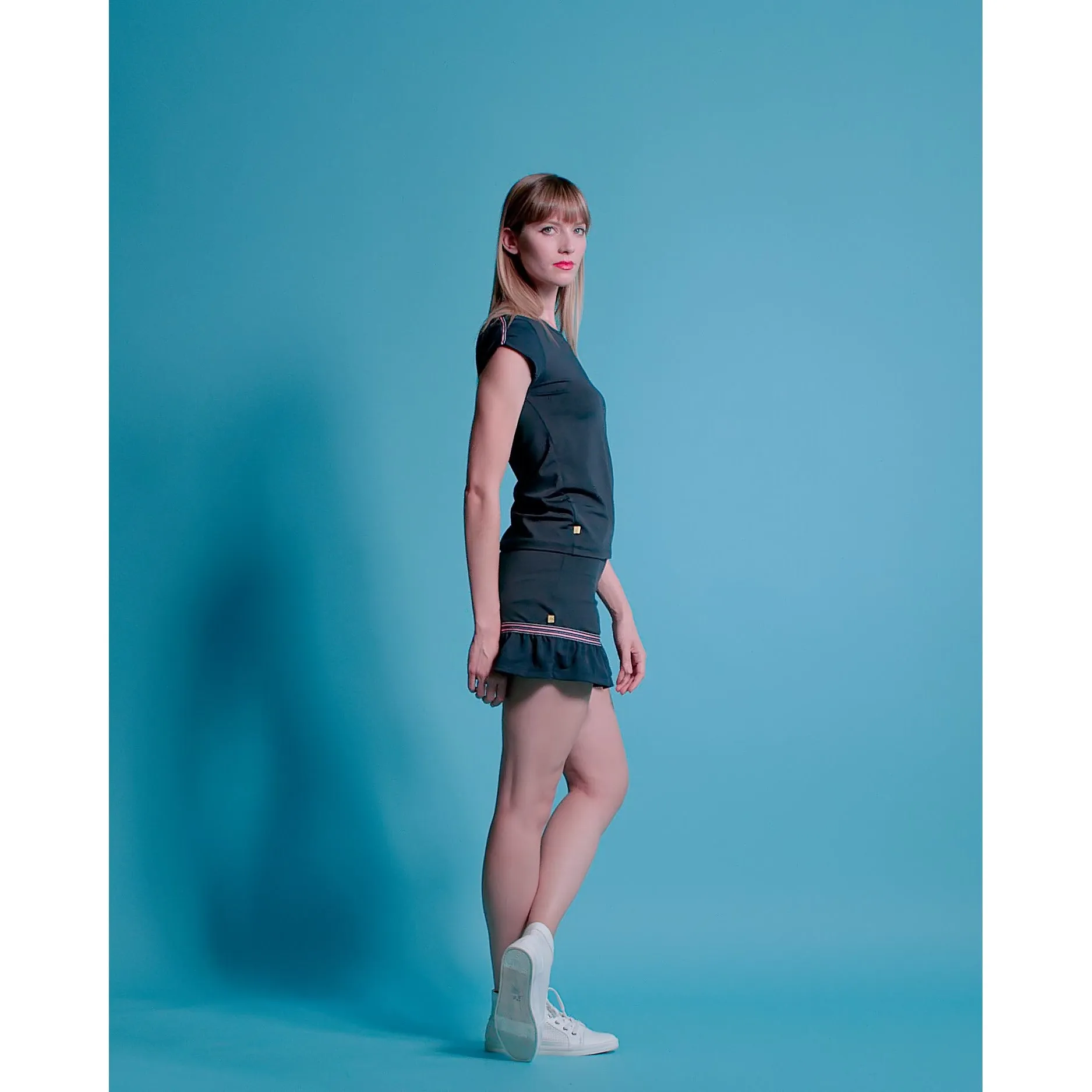 Baseline Ruched Sleeves Tennis Shirt