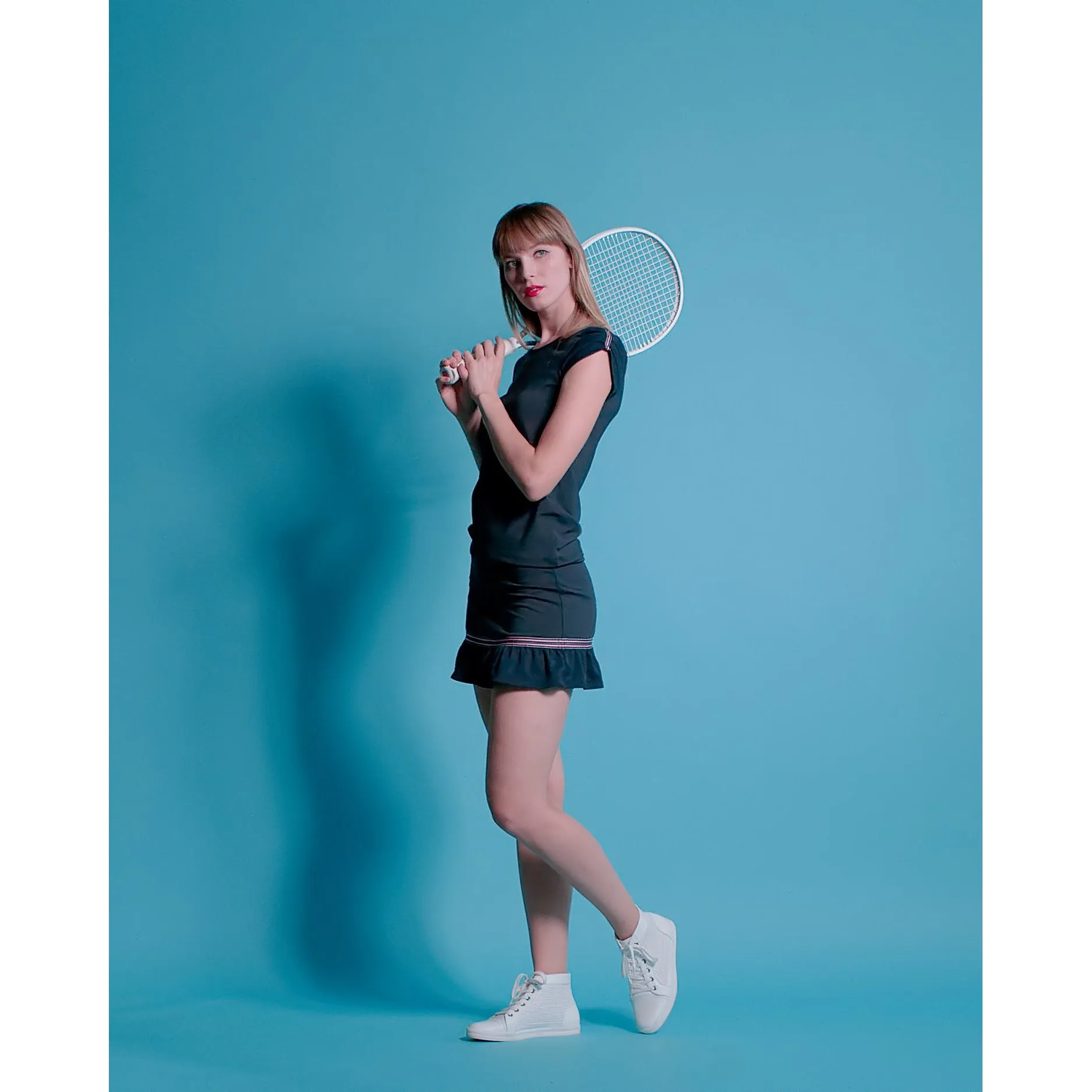 Baseline Ruched Sleeves Tennis Shirt
