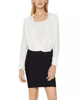 BCBGMAXAZRIA Drape-Front Blouse