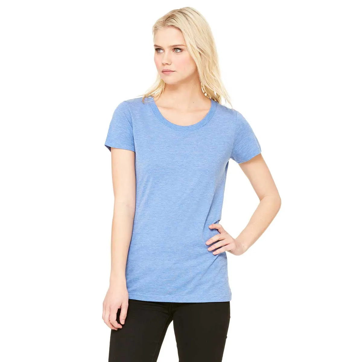 Bella   Canvas Women's Blue Triblend Short-Sleeve T-Shirt