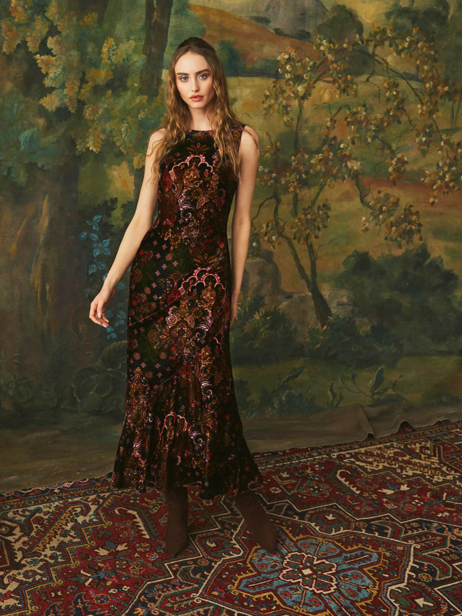 Black cascade Naomi dress