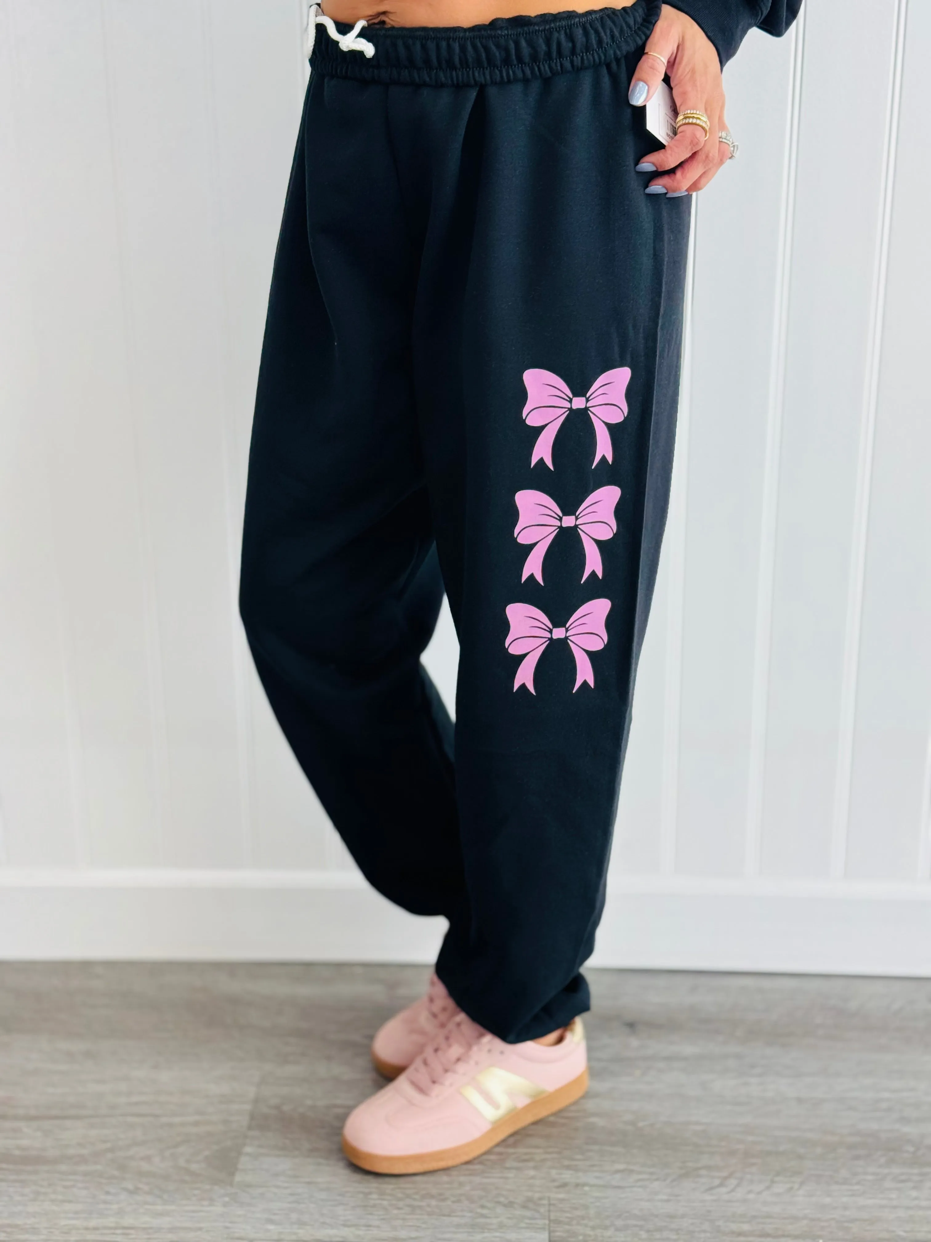 Black Fab-Bow-Lous Sweatpants (Reg. and Plus)