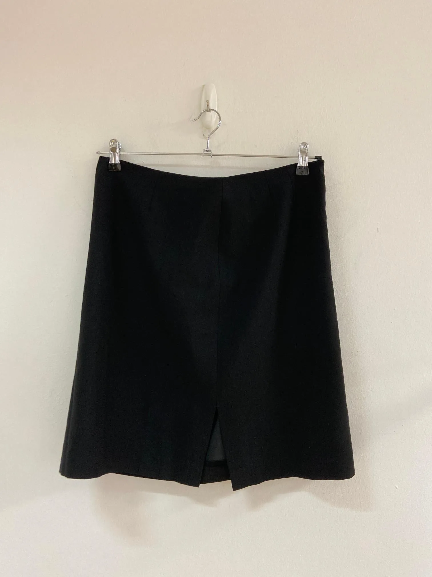 Black Knee Length Pencil Skirt, Next, Size 14 (Elastane, Polyester, Wool, Polyester)
