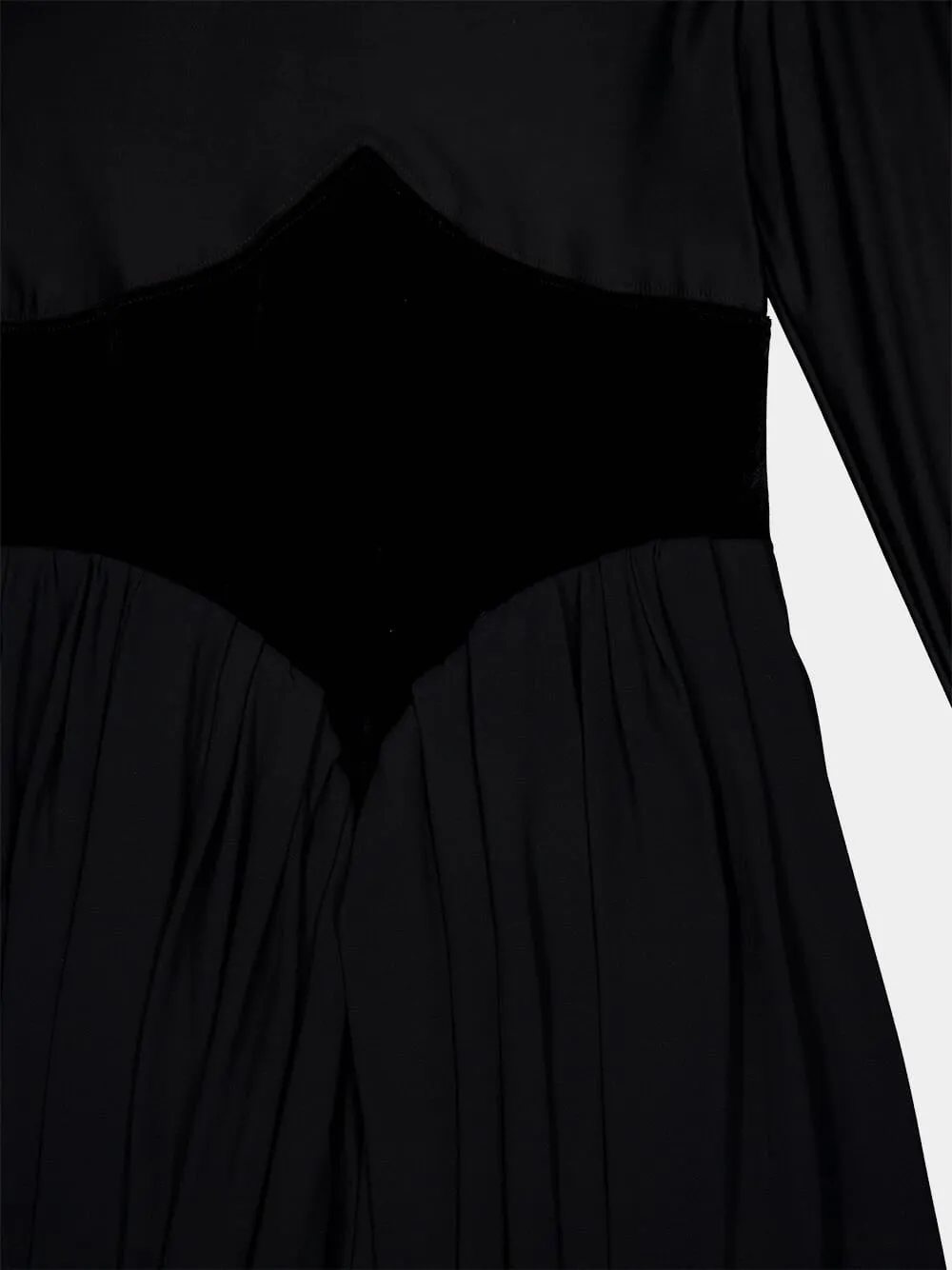 Black Panelled Flared Mini Dress