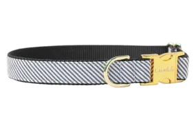 Black Seersucker Dog Collar
