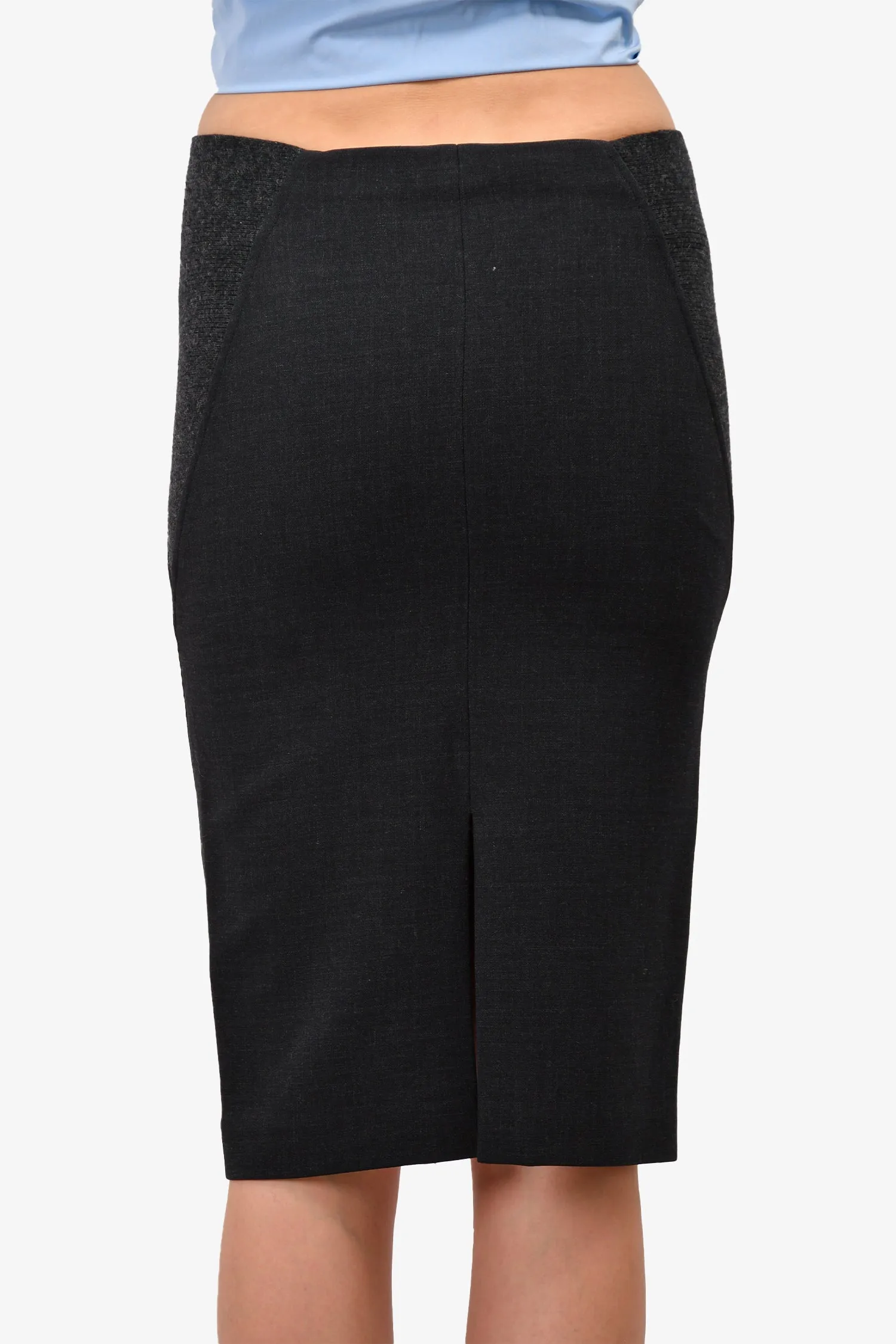 Brunello Cucinelli Grey Wool/Knit Pencil Skirt Size 4