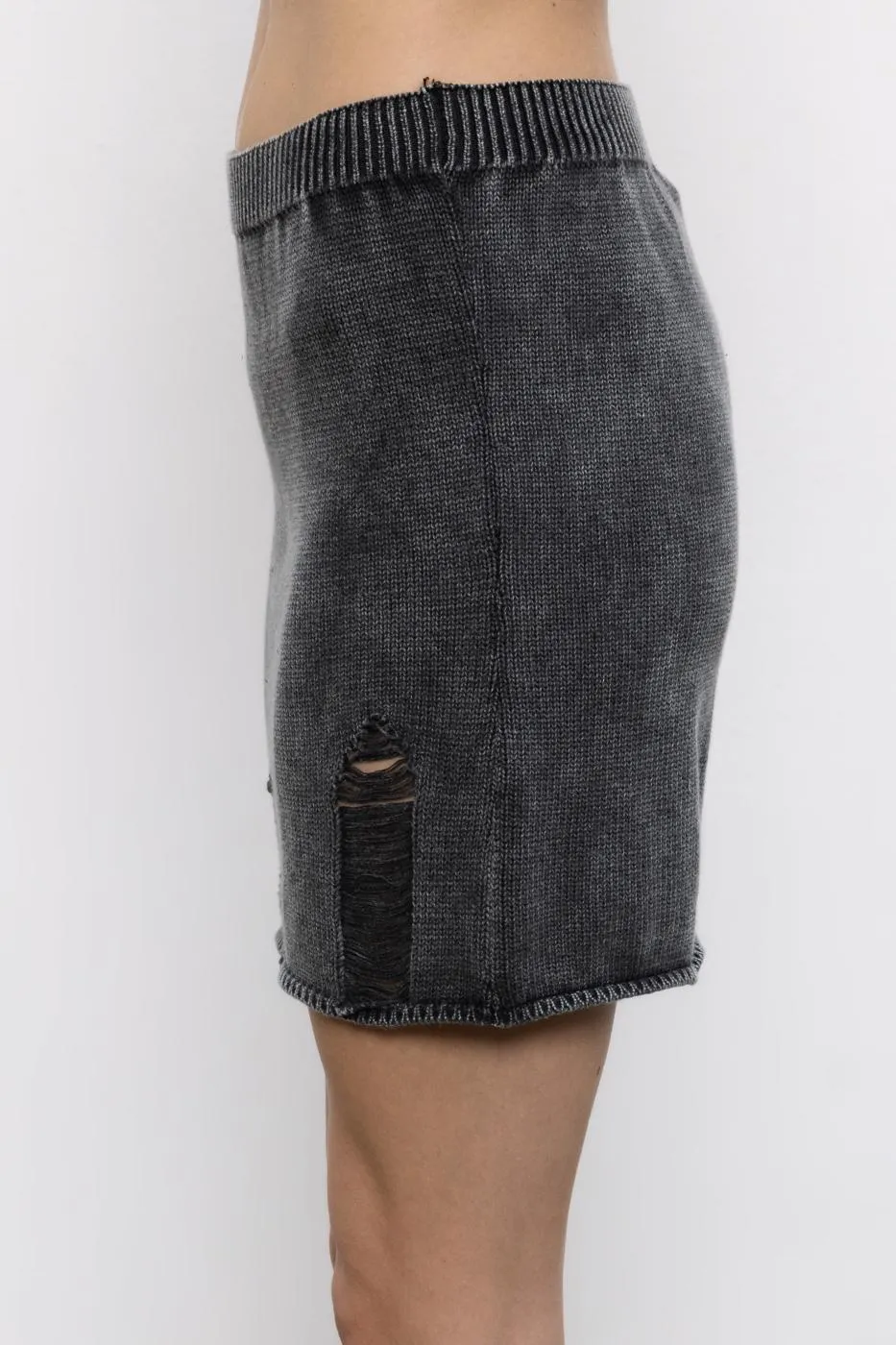 BSL Women Knitwear Frayed Mini Pencil Skirt - Enterprise