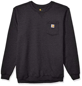 Carhartt Men's Crewneck Pocket Sweatshirt (Regular and Big & Tall Sizes), Carbon Heather, Large