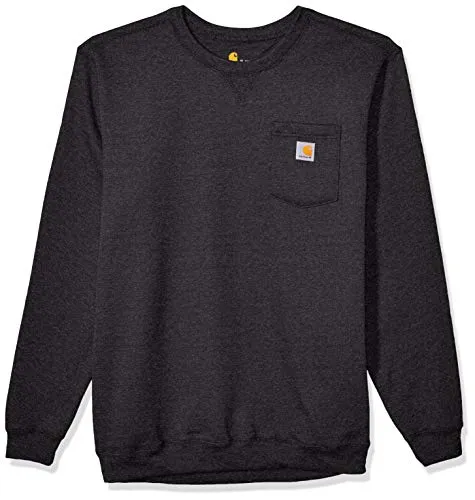Carhartt Men's Crewneck Pocket Sweatshirt (Regular and Big & Tall Sizes), Carbon Heather, Large
