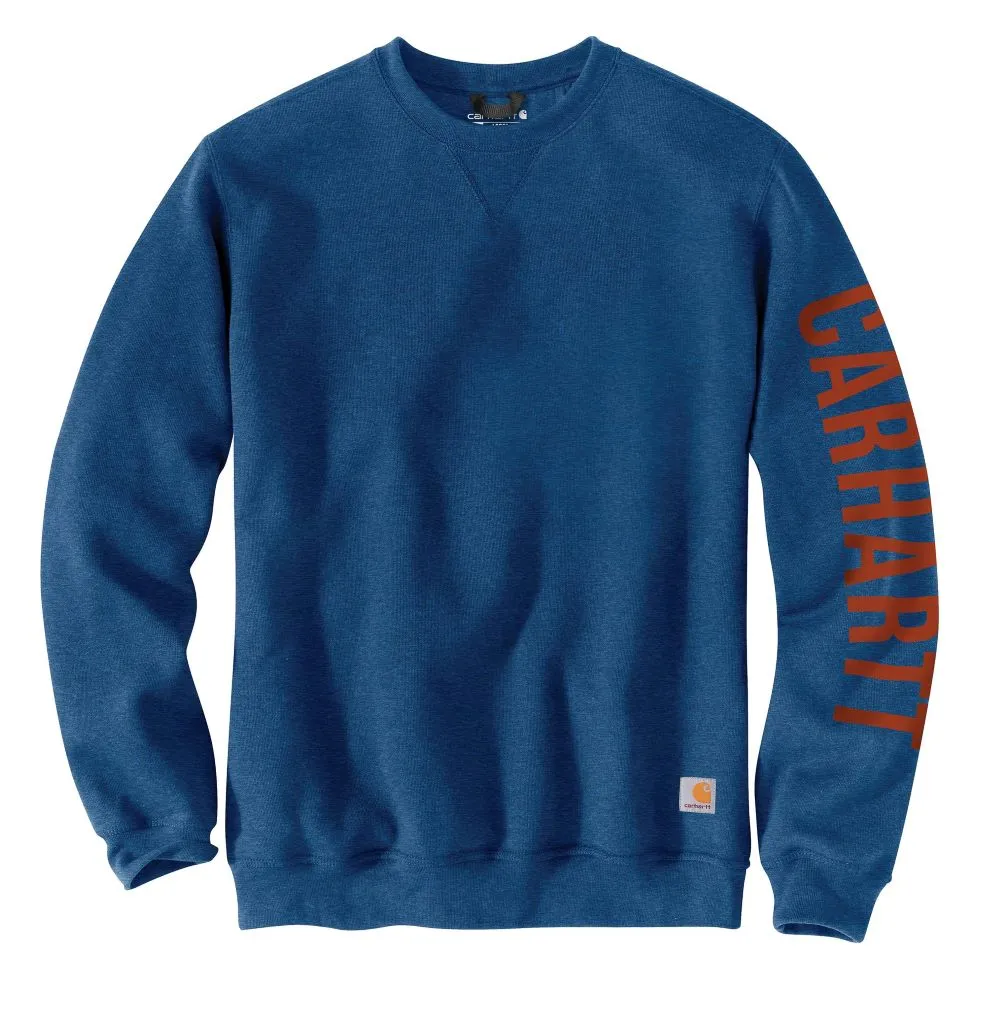 'Carhartt' Men's Midweight Logo Sleeve Crewneck Sweatshirt - Lakeshore Heather