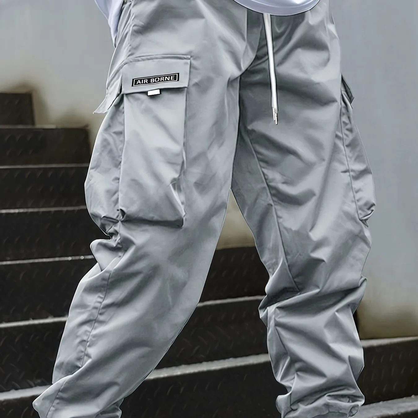 Casual Comfy Multi-pocket Solid Color Men's Jogger Cargo Pants - Baggy Outdoor Trousers As Gift