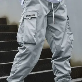 Casual Comfy Multi-pocket Solid Color Men's Jogger Cargo Pants - Baggy Outdoor Trousers As Gift