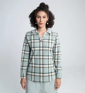 Casual Flannel-Check Sweatshirt