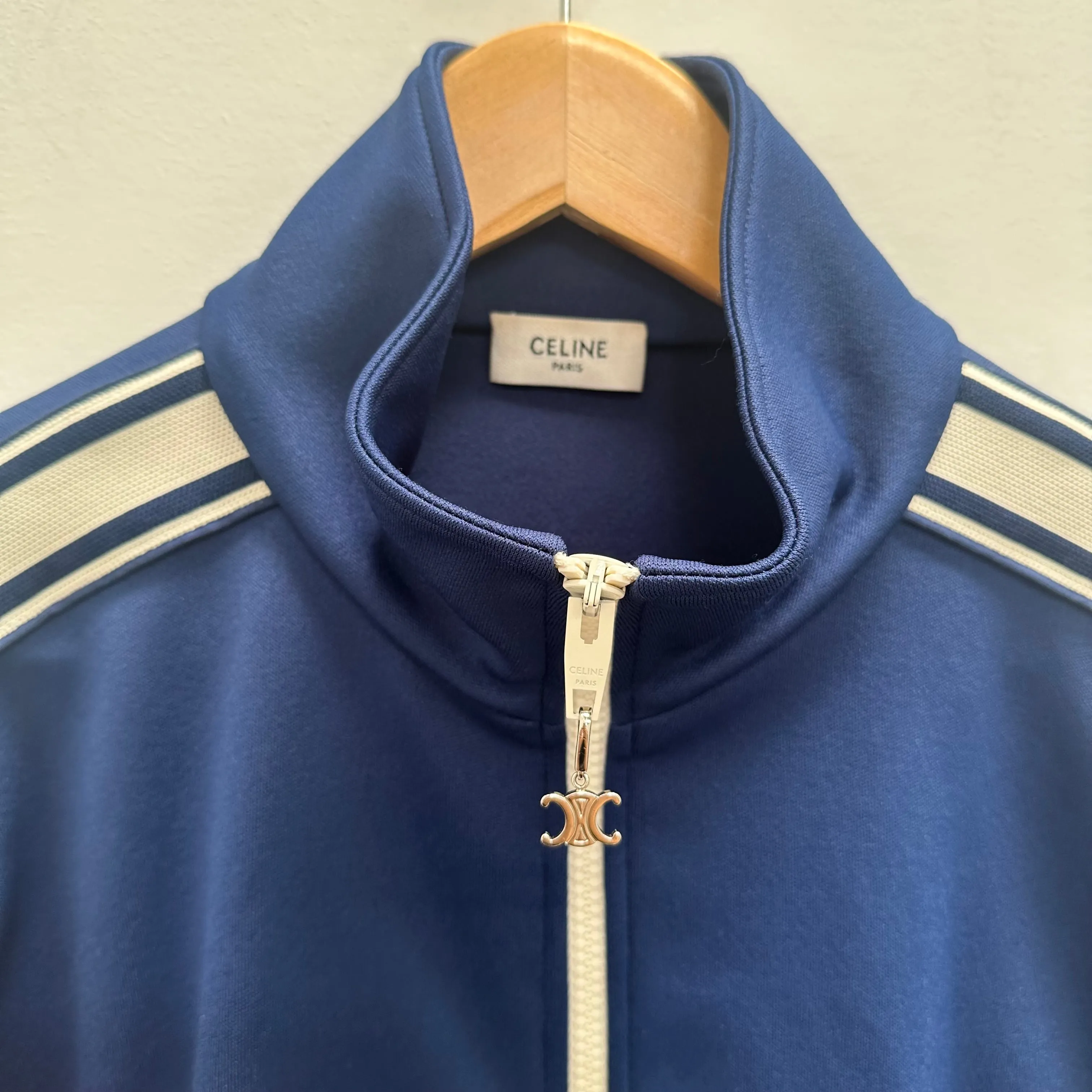 Celine Logo Navy Blue Track Jacket (Size M)