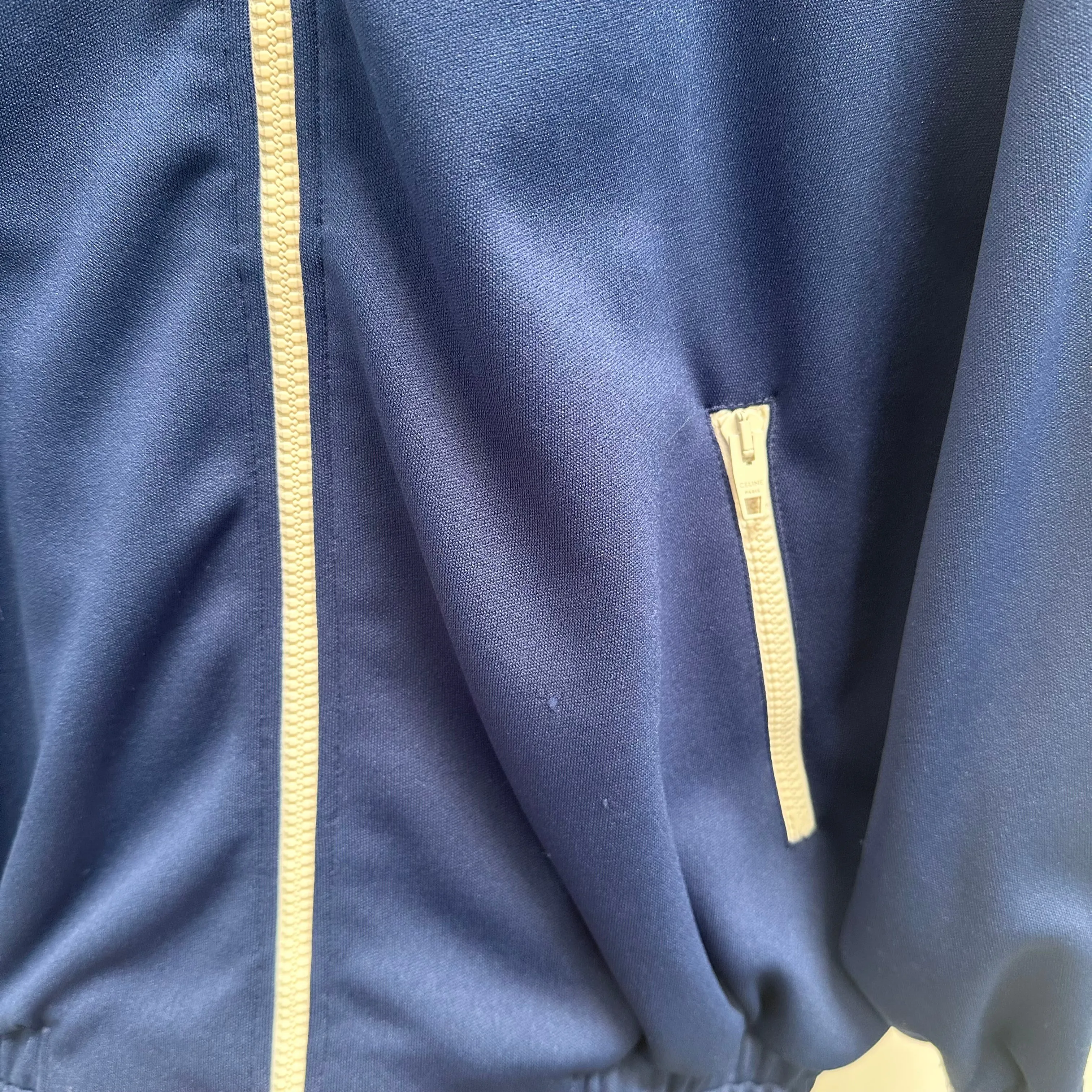 Celine Logo Navy Blue Track Jacket (Size M)