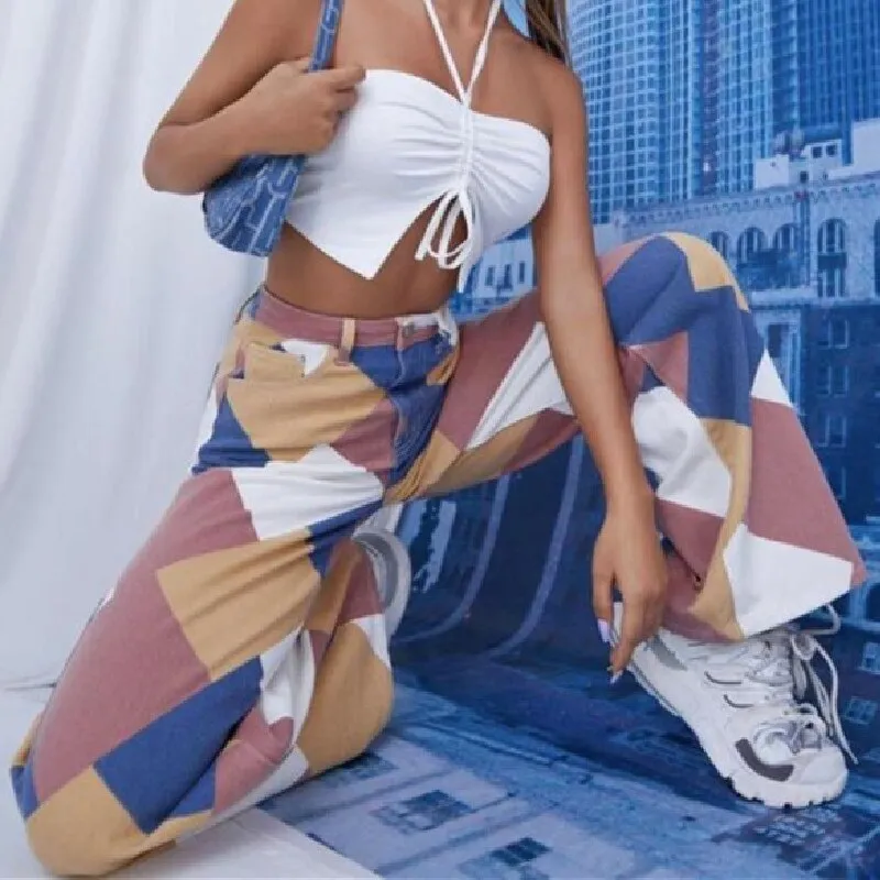 Chica High Waist Straight Leg Pants