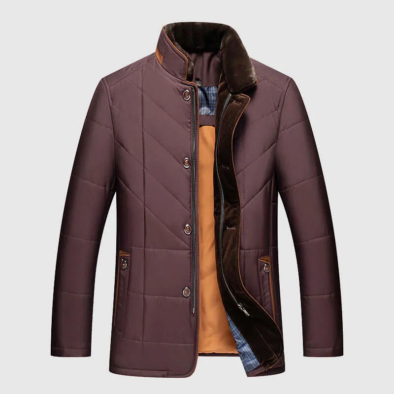 Classic Faux Fur High Collar Winter Jacket
