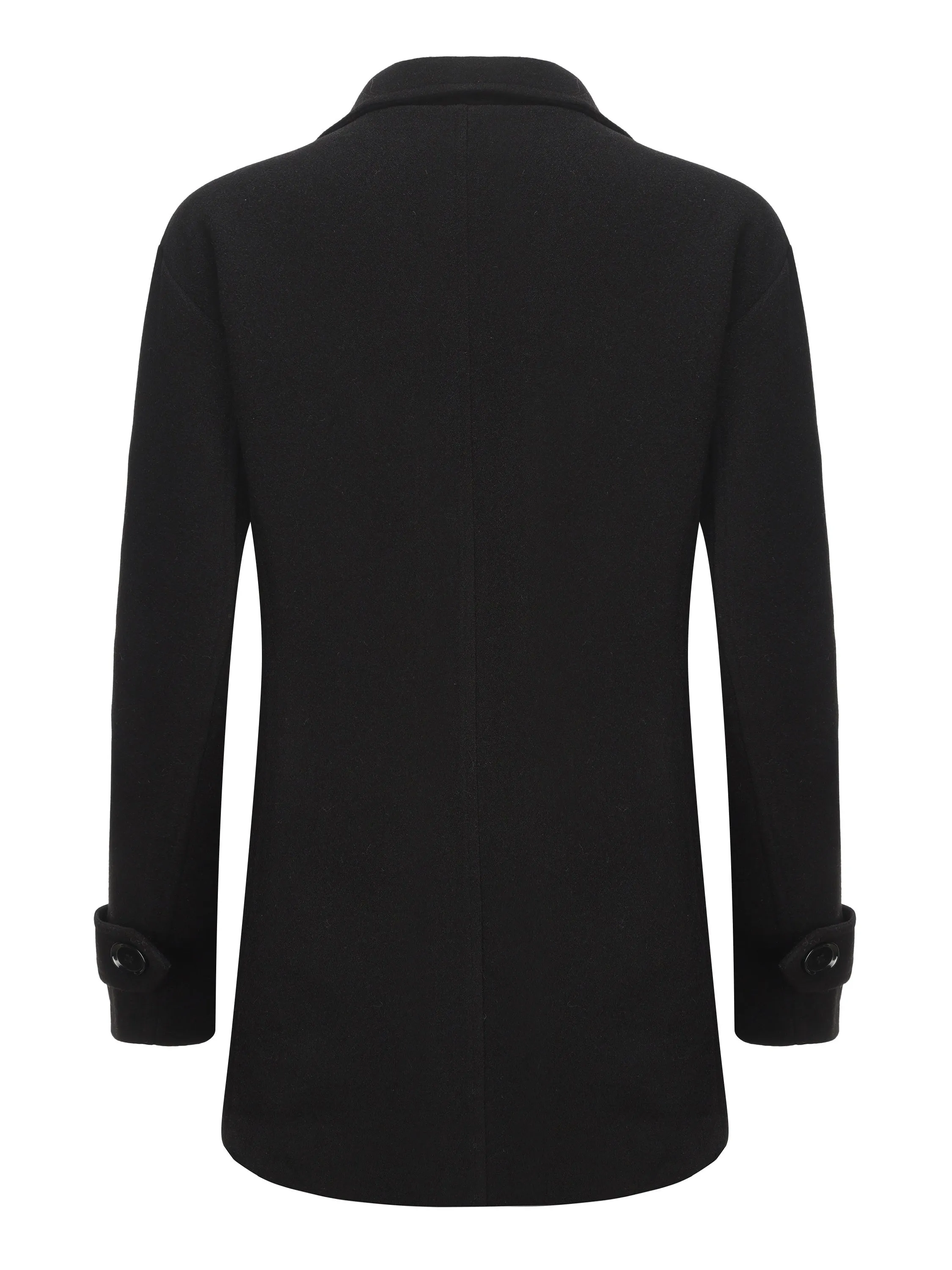 Coatify - Heren Klassieke Peacoat van Wolmix met Dubbelknoopsluiting