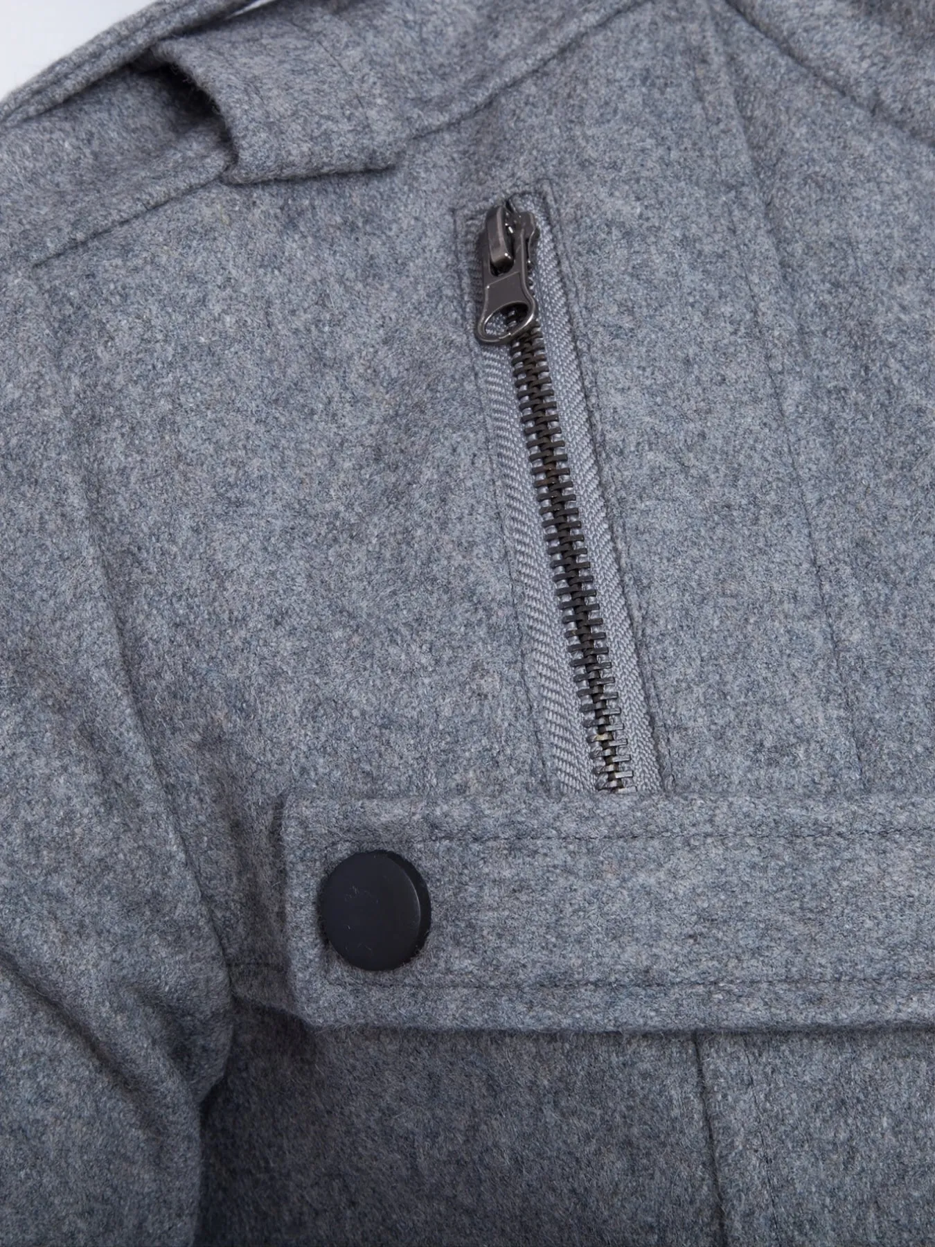 Coatify - Heren Peacoat van Wolmix met Hoge Kraag en Epauletdetails