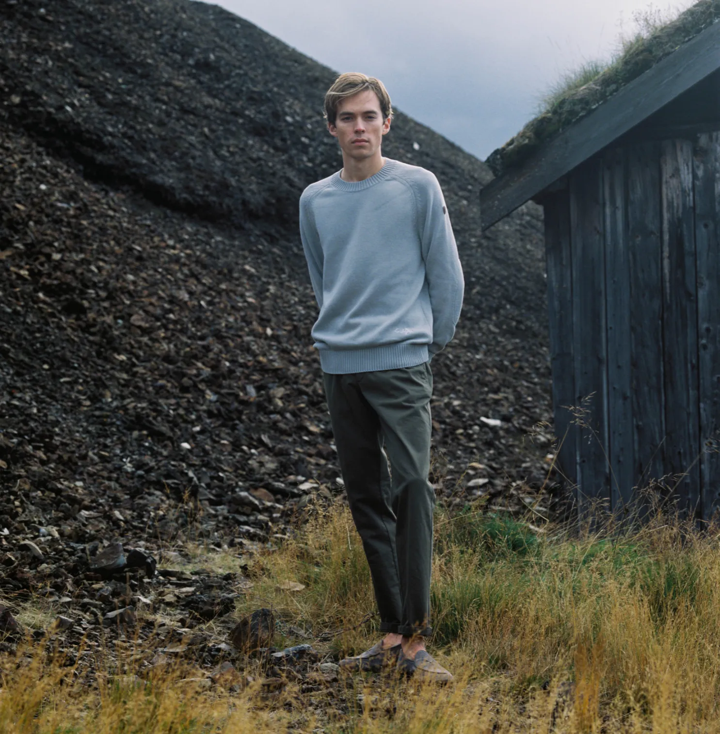 Cotton Crewneck Grey Sweater