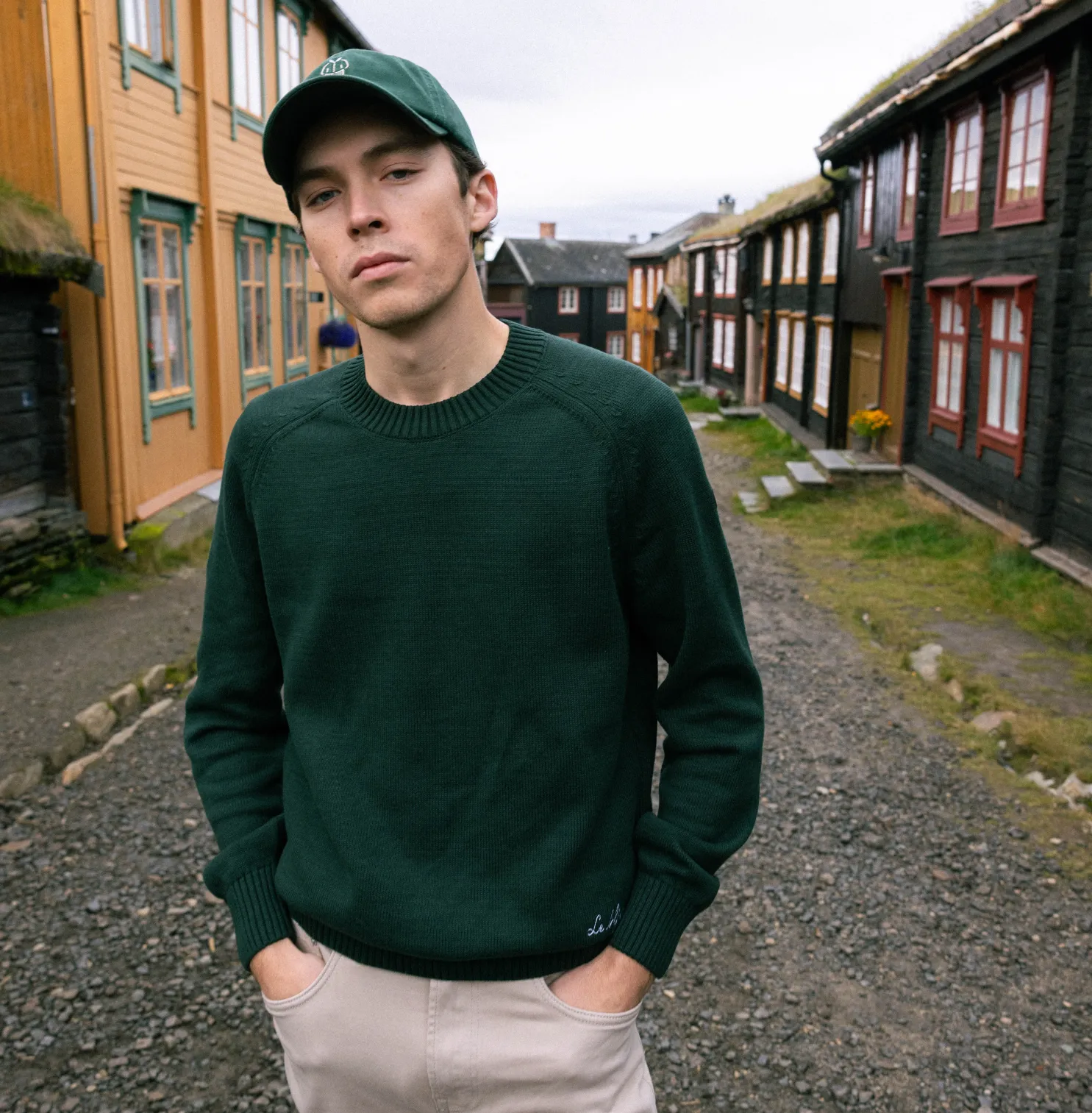 Cotton Crewneck Hunter Green Sweater
