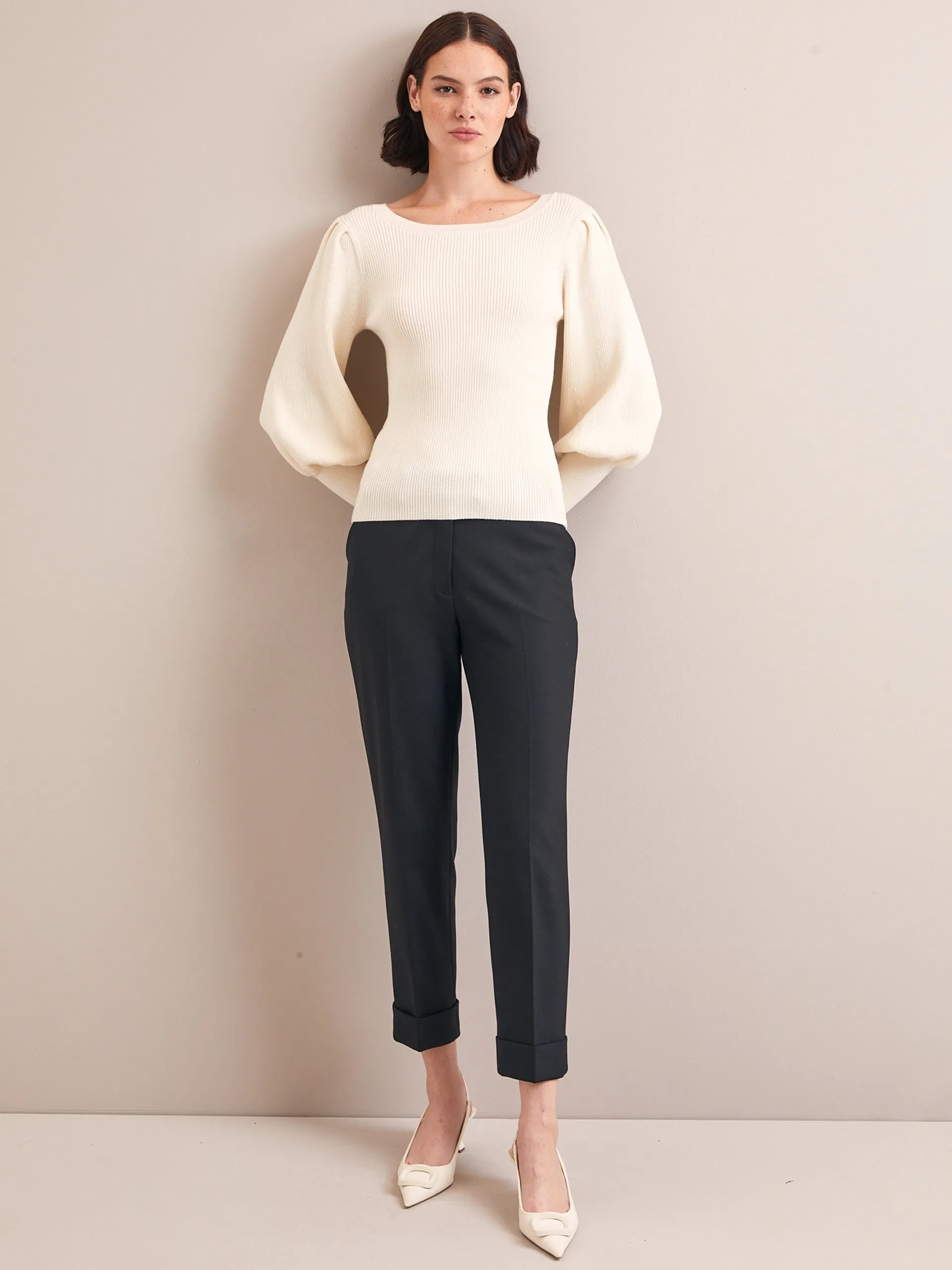 Cream Eva wool boat neck jumper