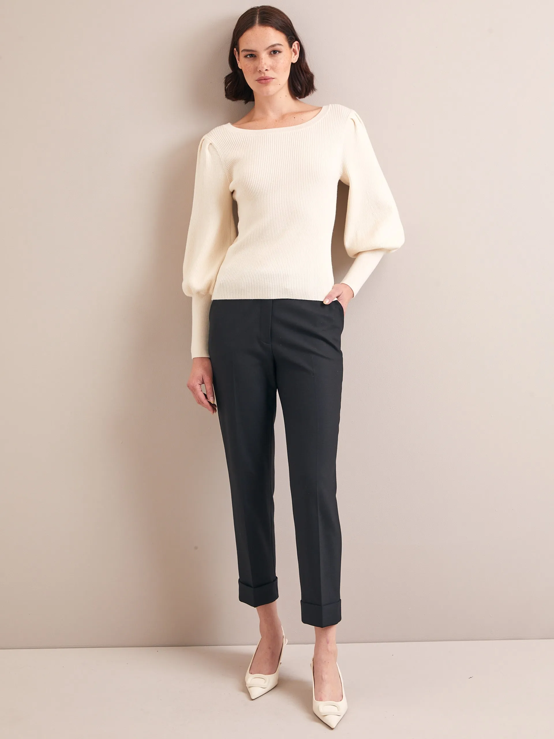 Cream Eva wool boat neck jumper